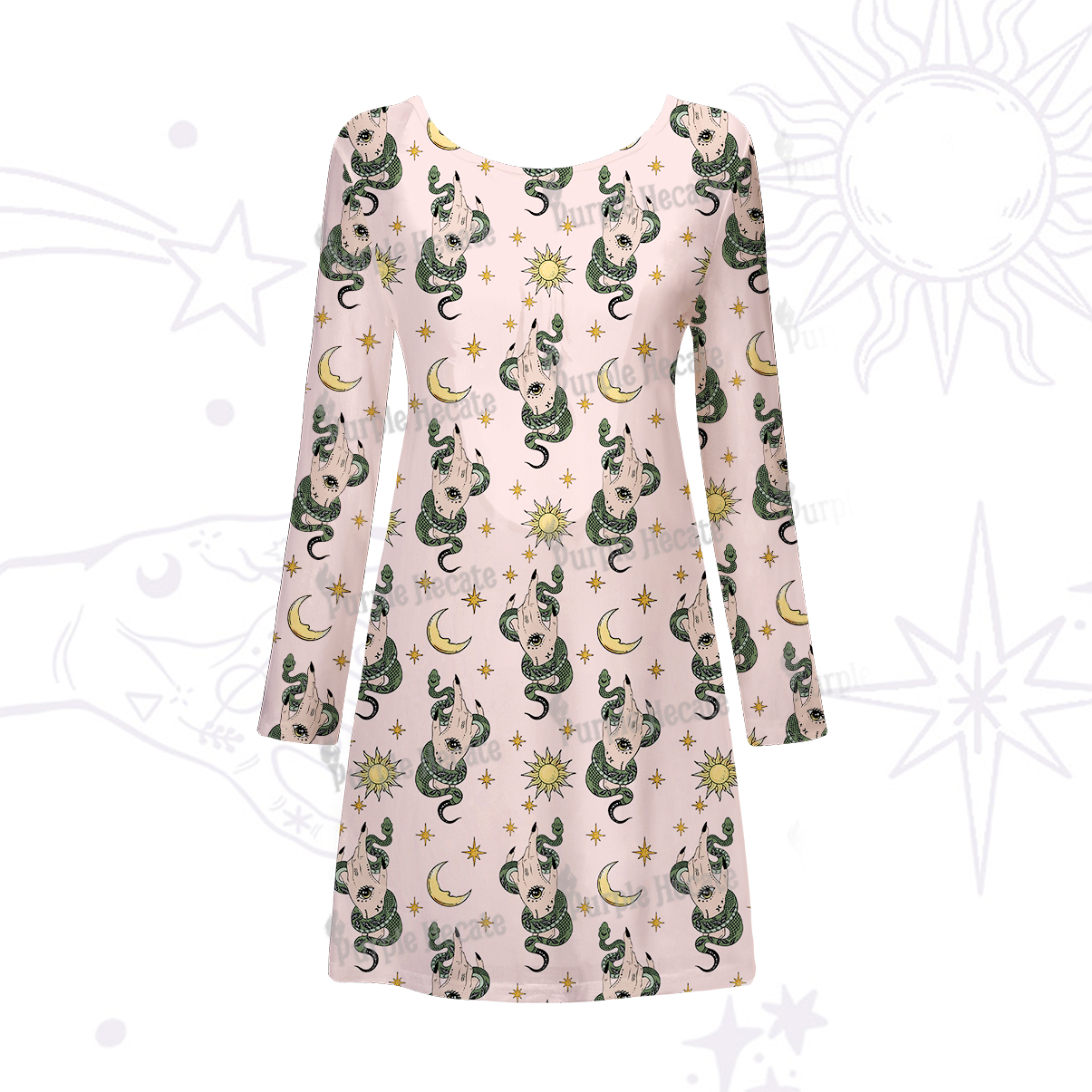 Purplehecate Reach For The Moon Beachwear Cover-Up Dress