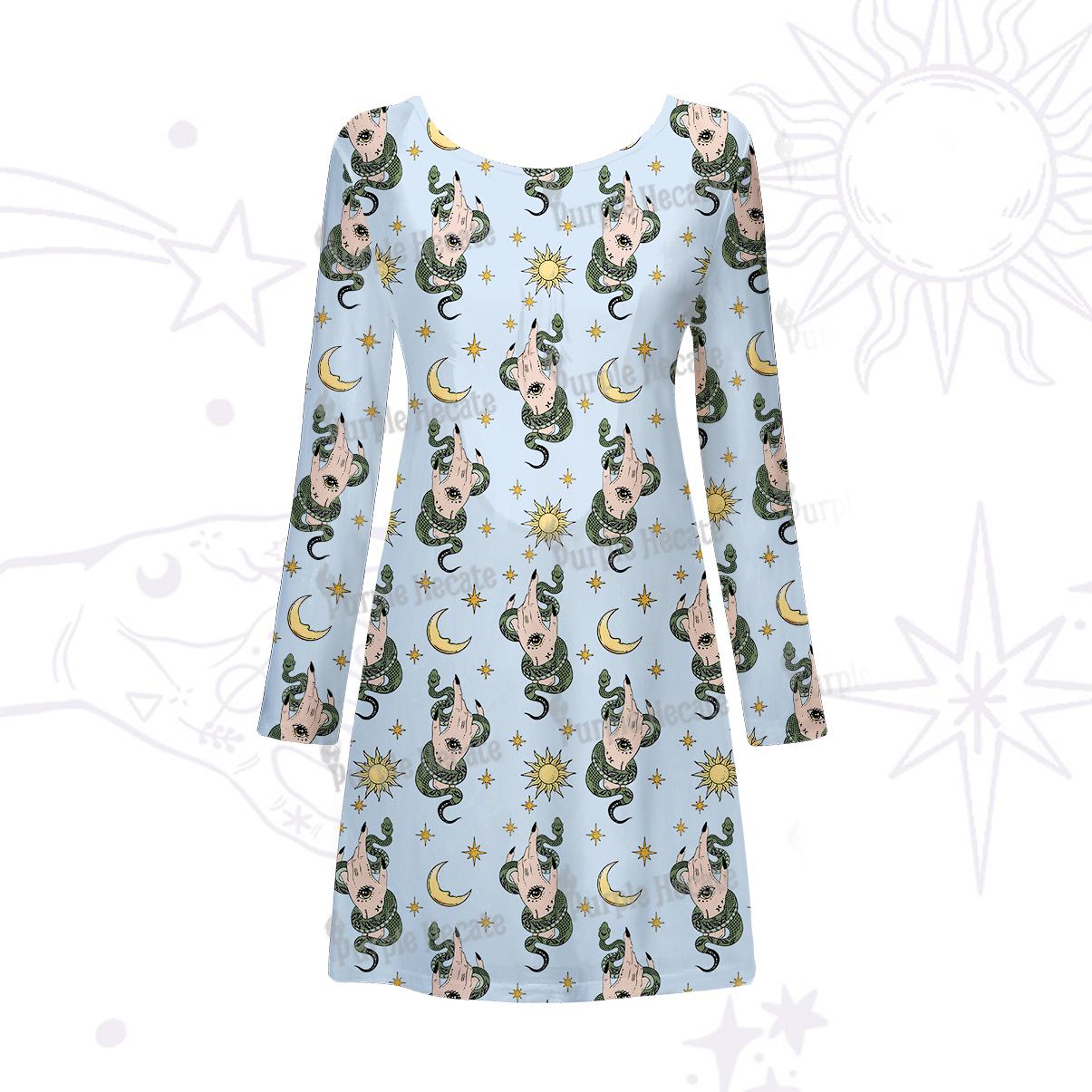 Purplehecate Reach For The Moon Beachwear Cover-Up Dress