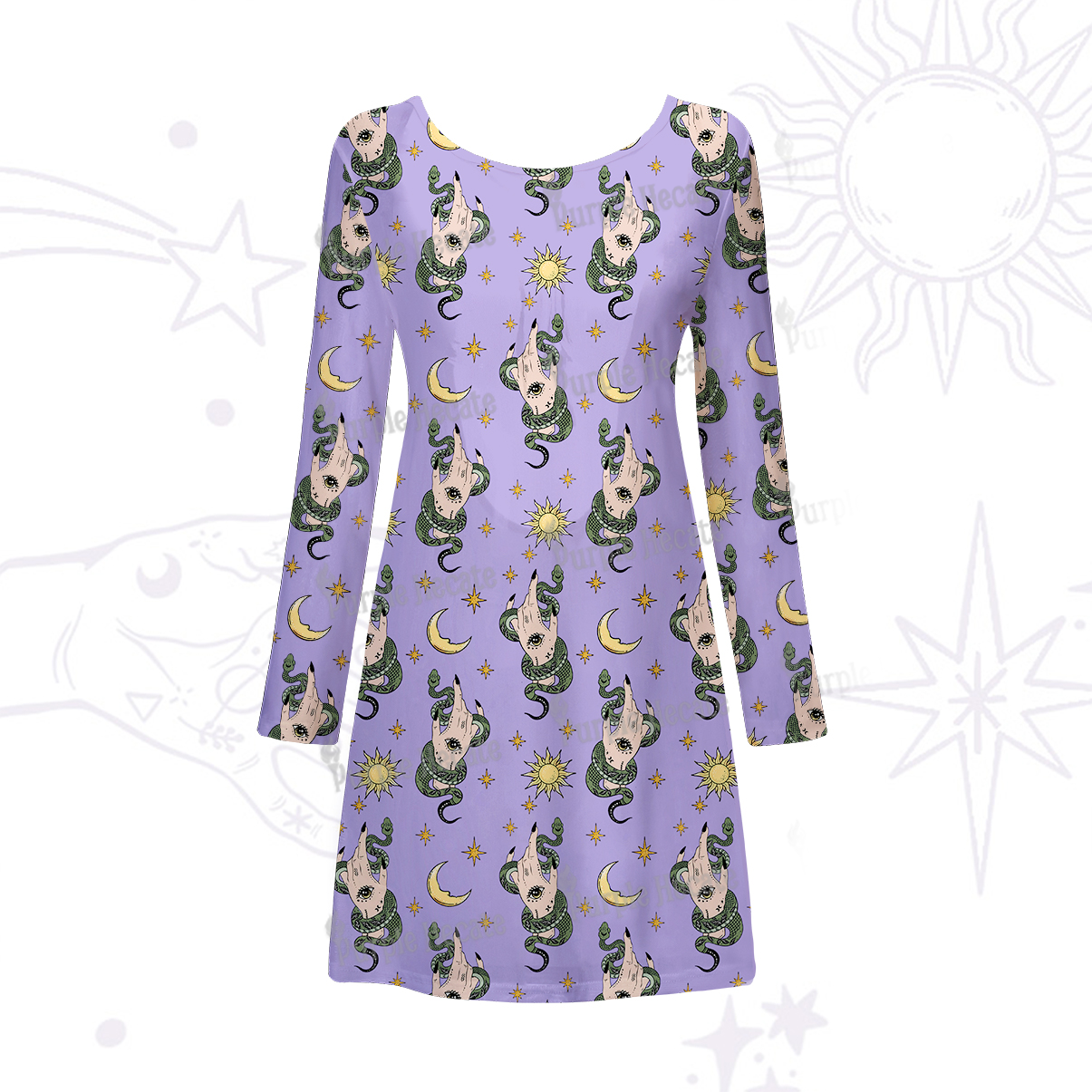 Purplehecate Reach For The Moon Beachwear Cover-Up Dress