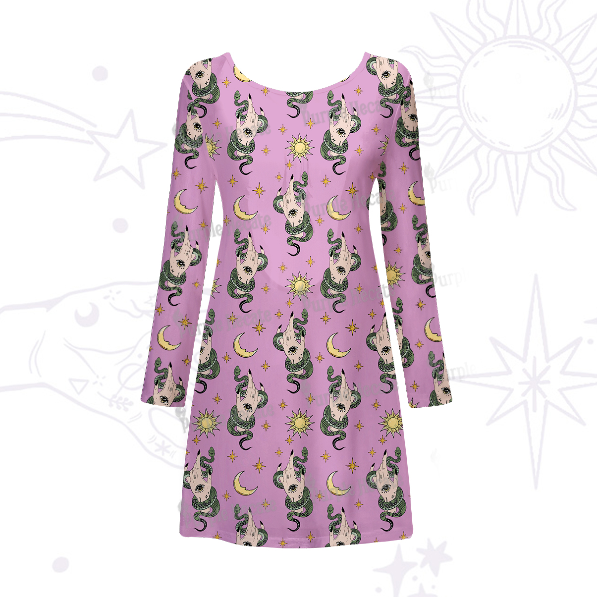 Purplehecate Reach For The Moon Beachwear Cover-Up Dress