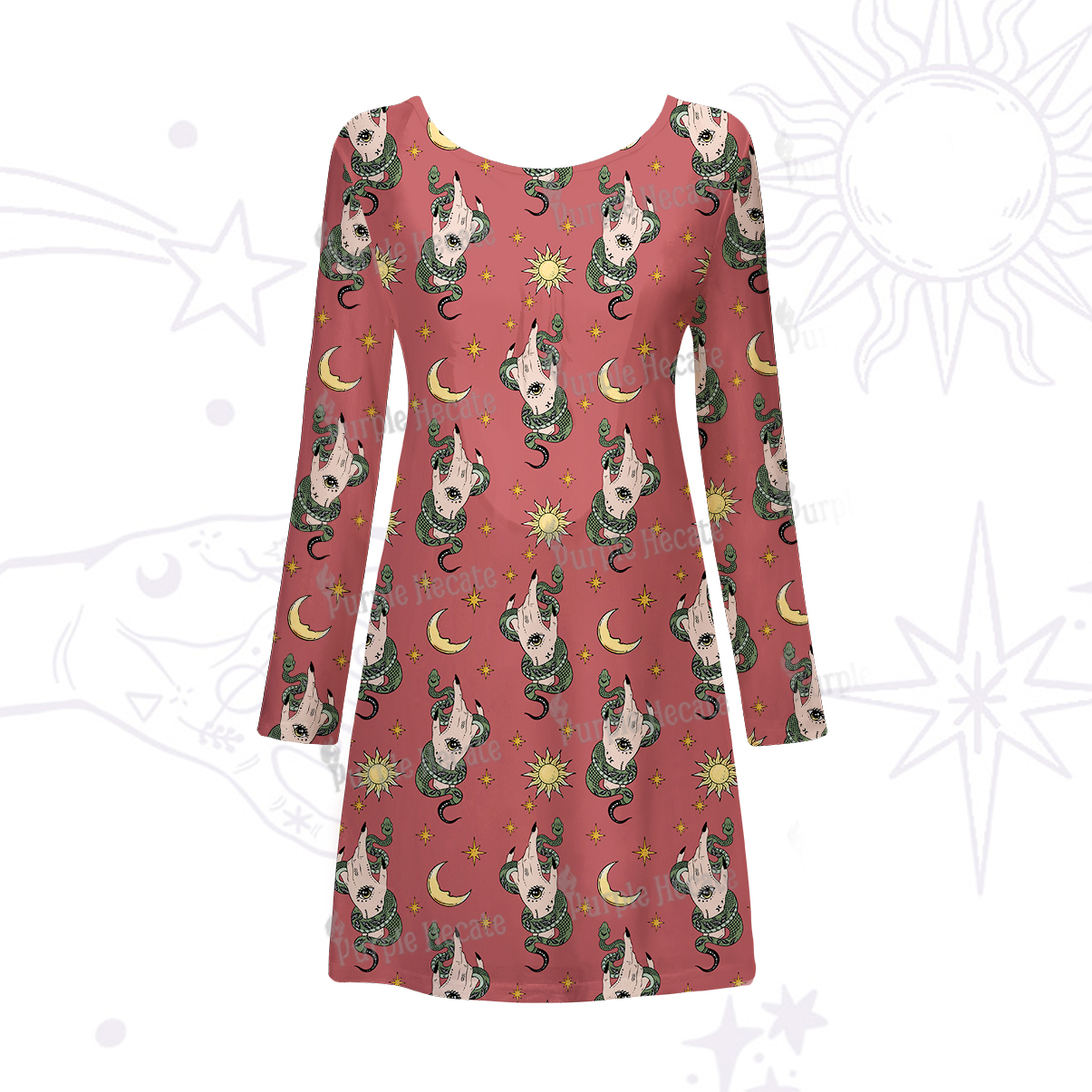 Purplehecate Reach For The Moon Beachwear Cover-Up Dress