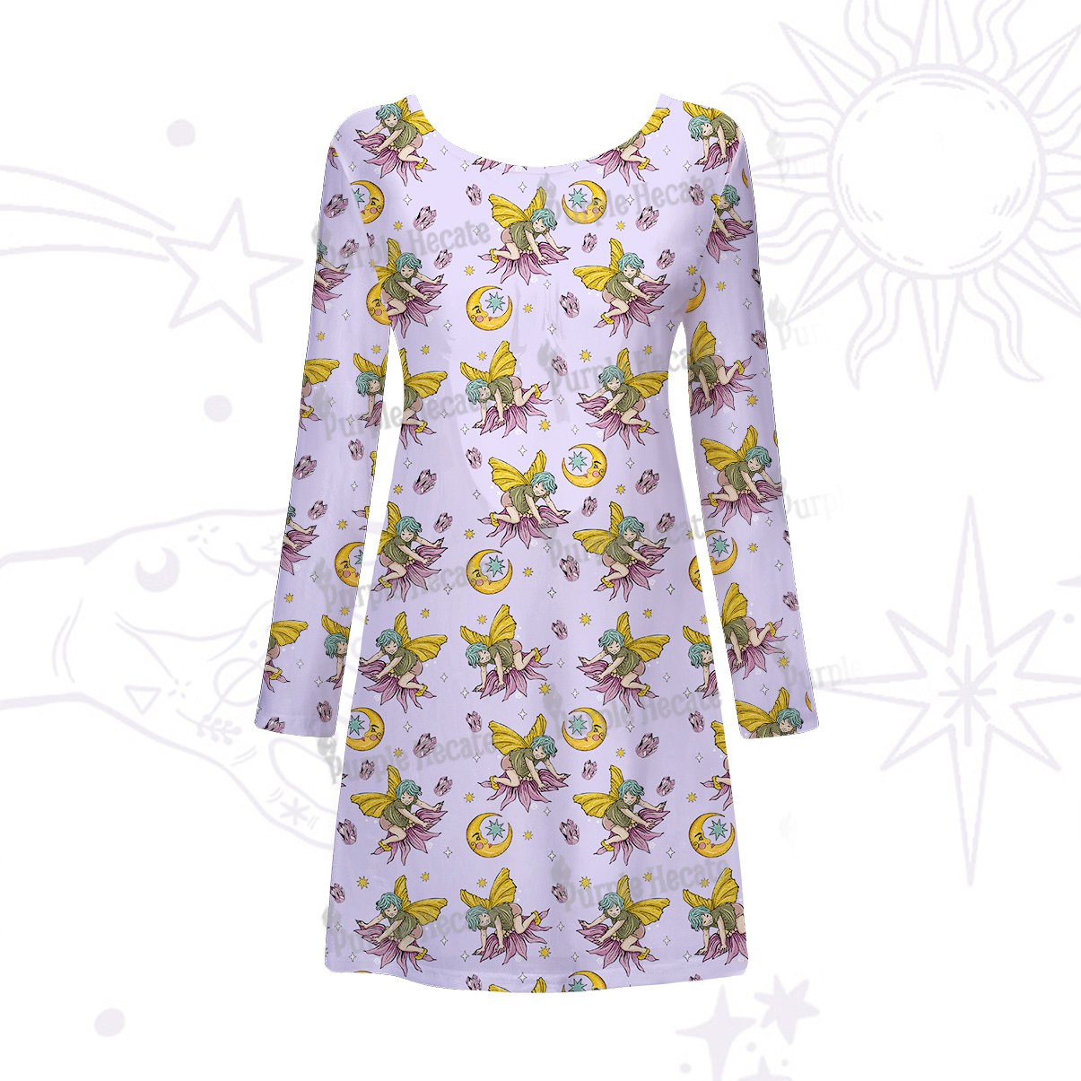 Purplehecate Stay Curious Beachwear Cover-Up Dress