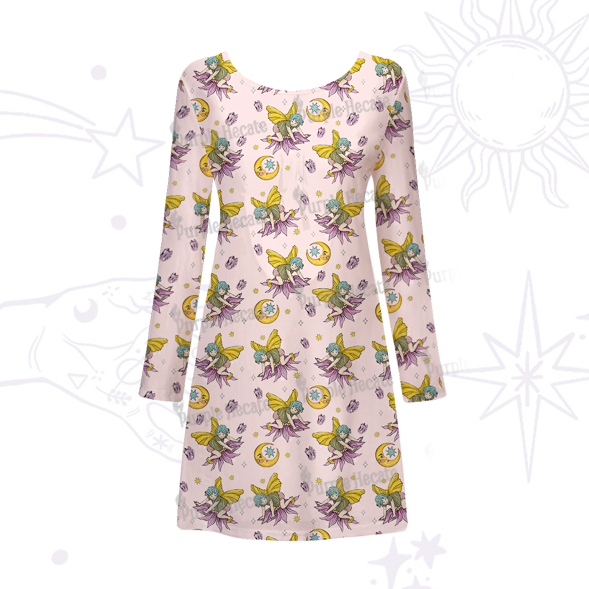 Purplehecate Stay Curious Beachwear Cover-Up Dress