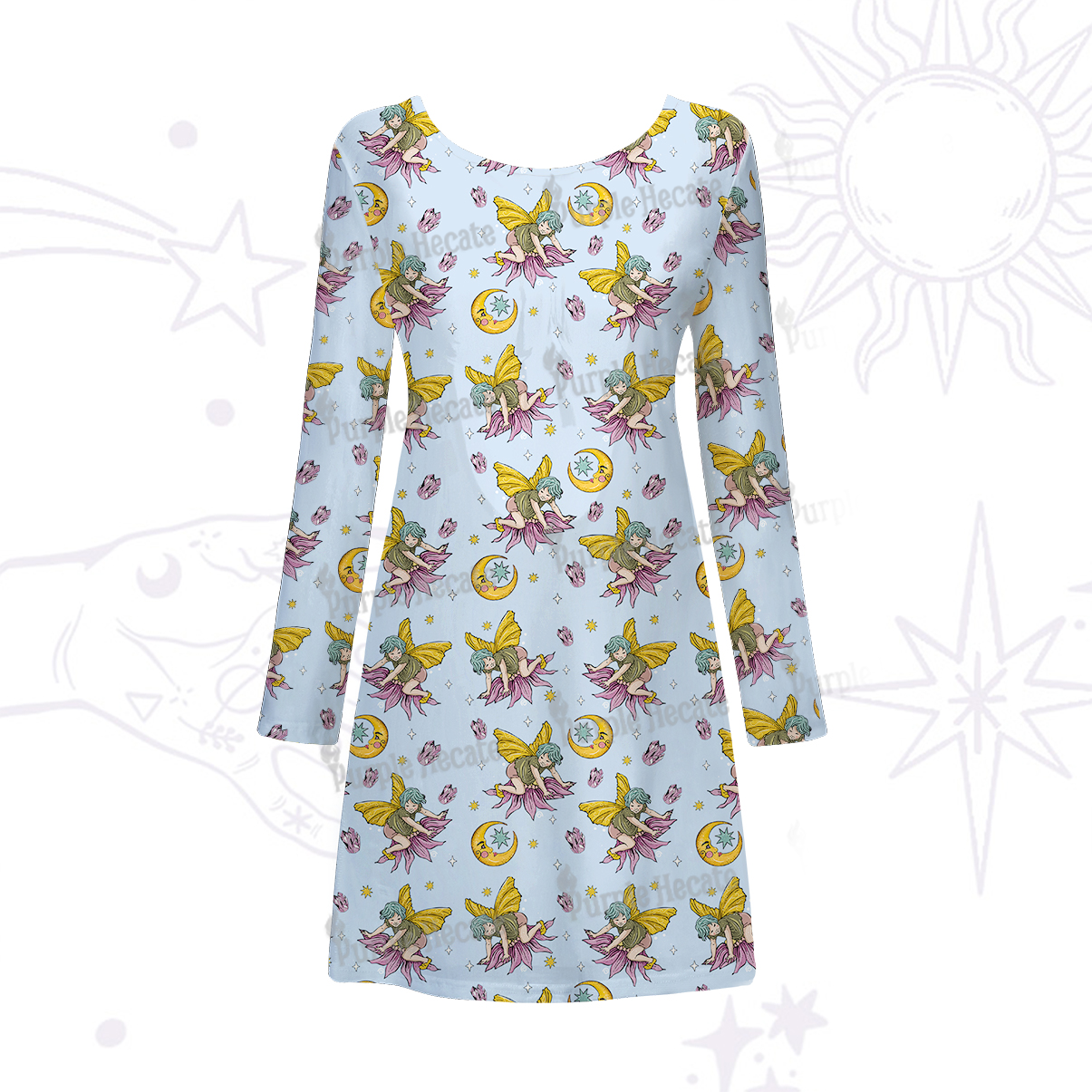 Purplehecate Stay Curious Beachwear Cover-Up Dress