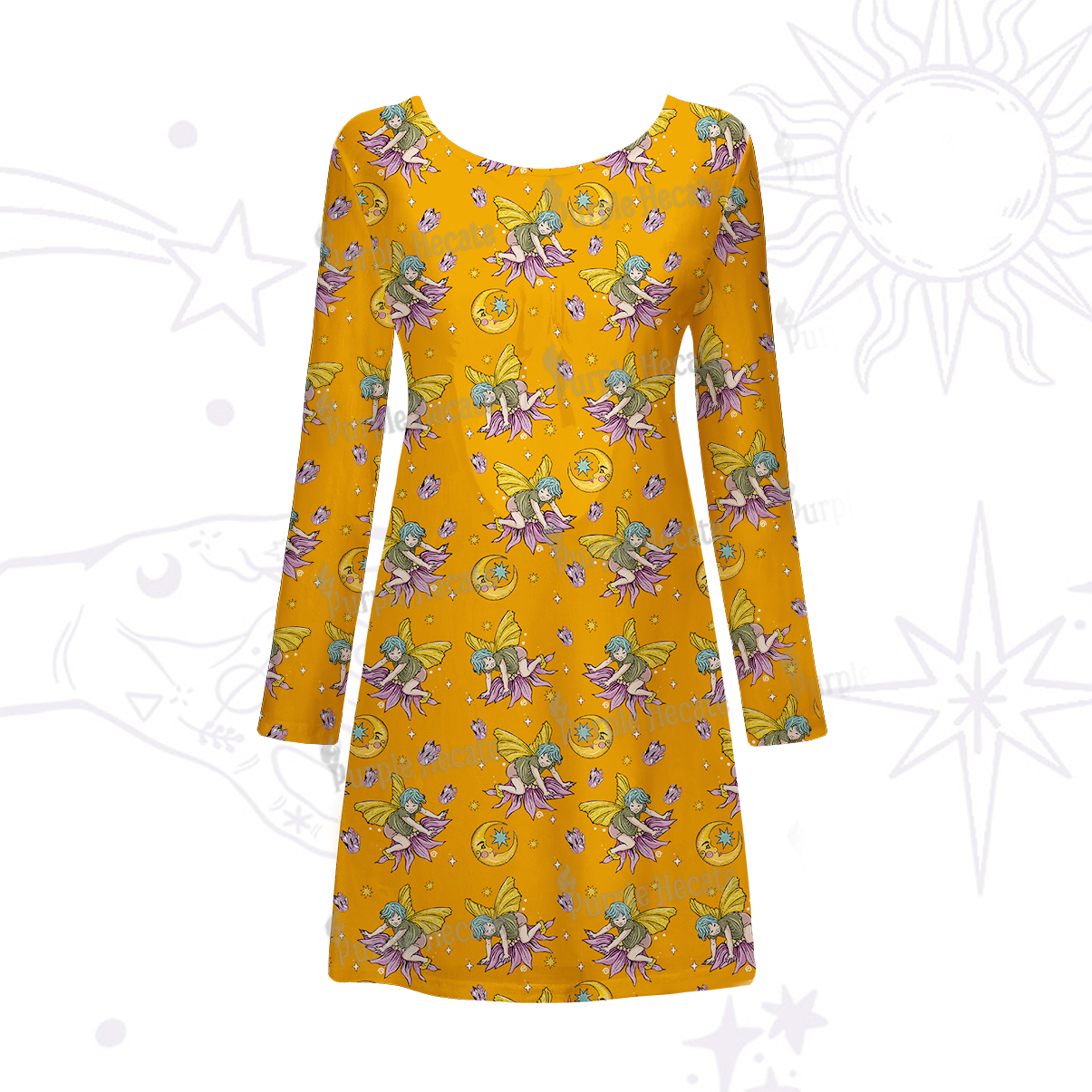 Purplehecate Stay Curious Beachwear Cover-Up Dress