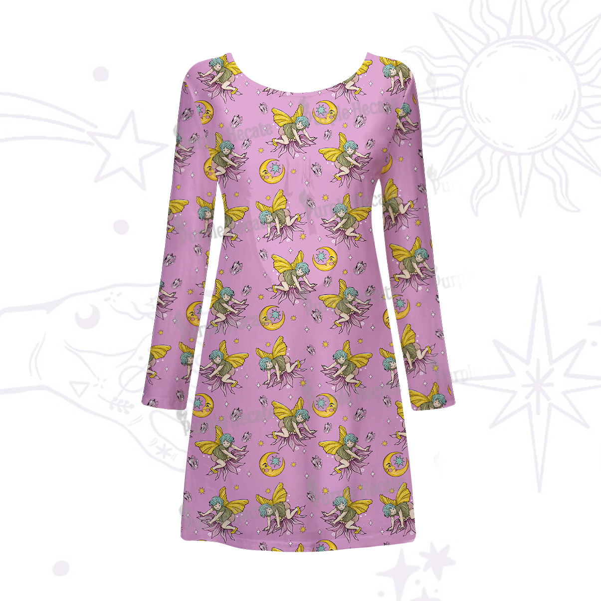 Purplehecate Stay Curious Beachwear Cover-Up Dress