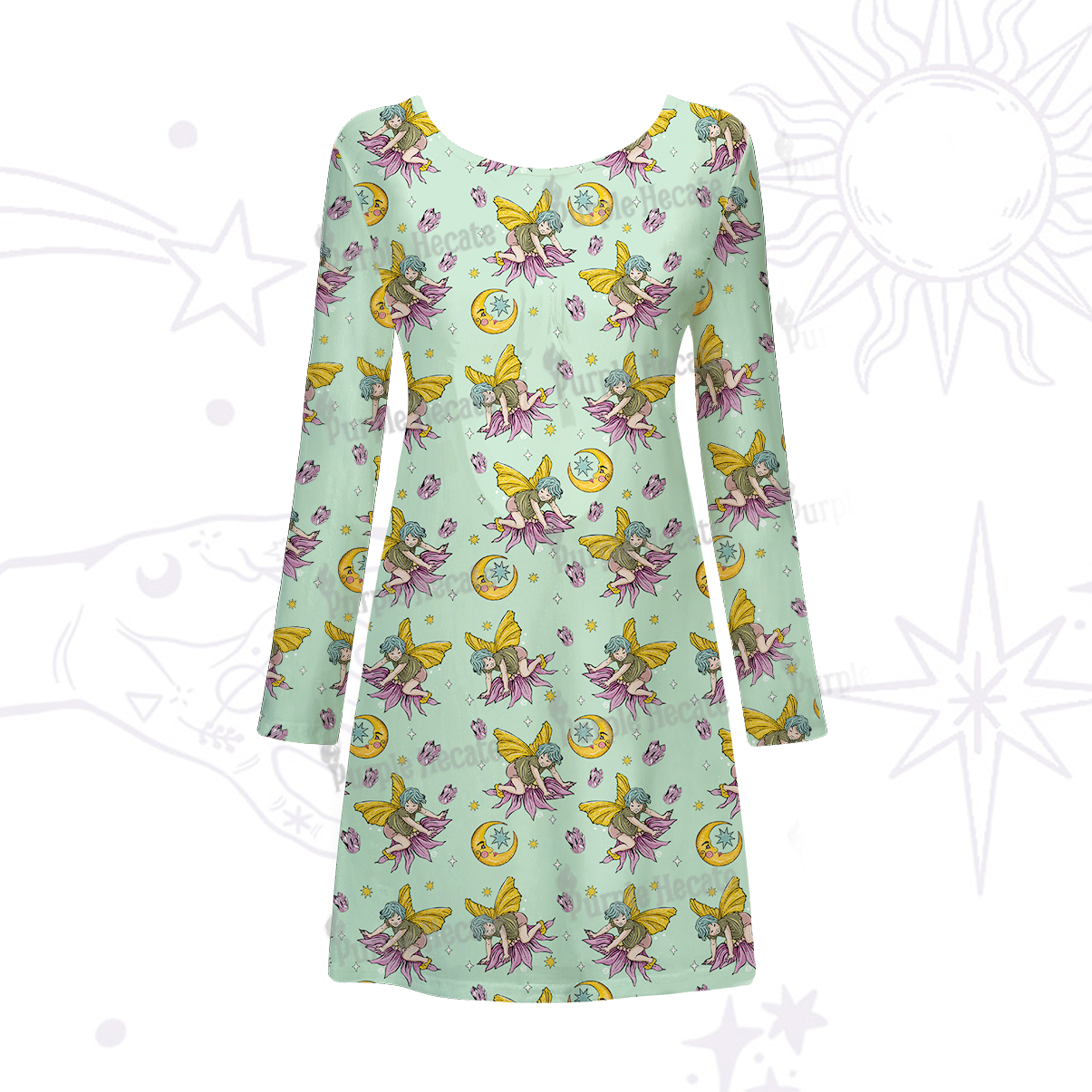 Purplehecate Stay Curious Beachwear Cover-Up Dress