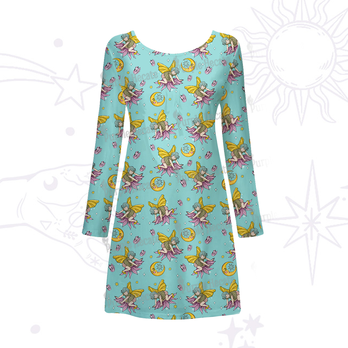 Purplehecate Stay Curious Beachwear Cover-Up Dress