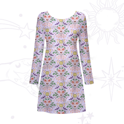 Purplehecate Gothic Floral Skeleton Beachwear Cover-Up Dress