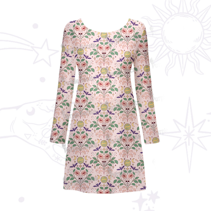 Purplehecate Gothic Floral Skeleton Beachwear Cover-Up Dress