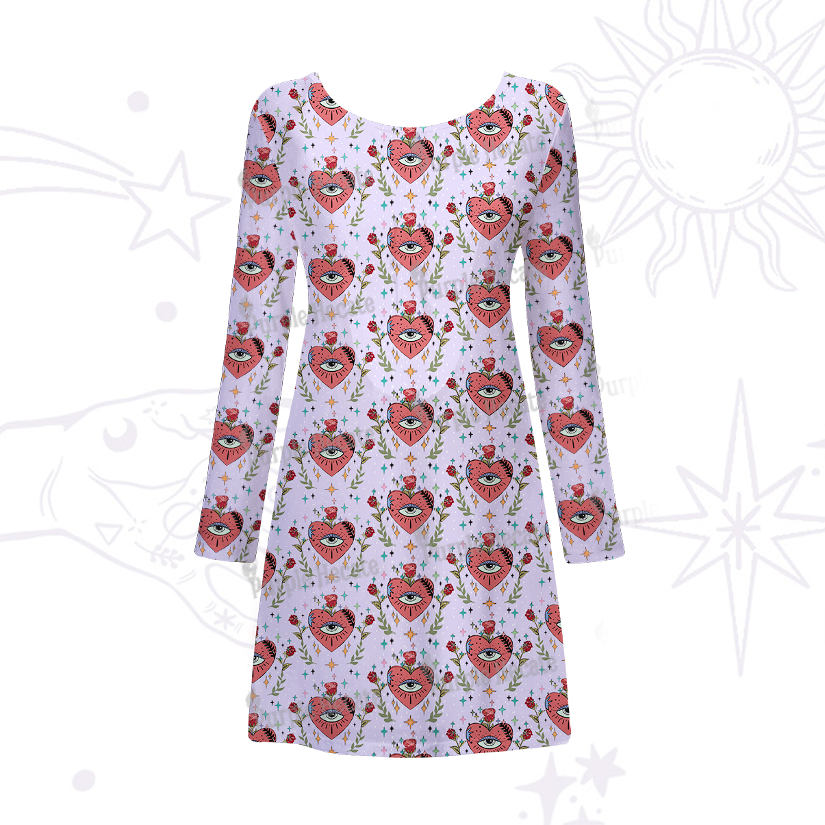 Purplehecate Mystic Eye Beachwear Cover-Up Dress