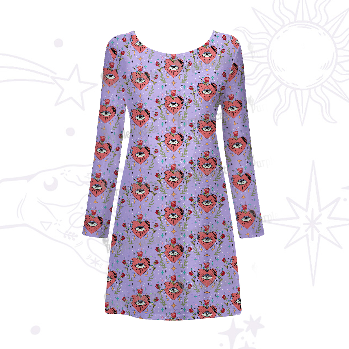 Purplehecate Mystic Eye Beachwear Cover-Up Dress