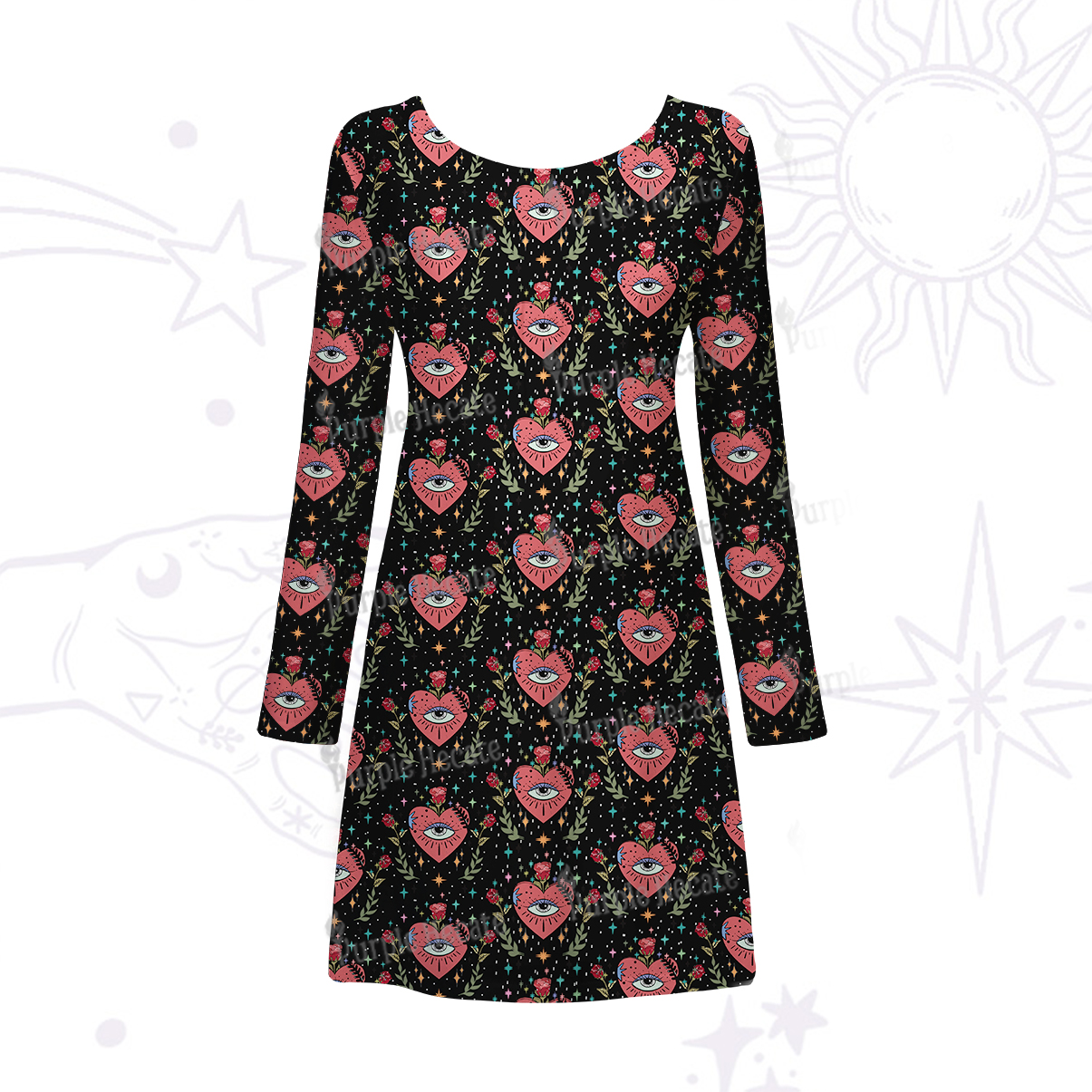 Purplehecate Mystic Eye Beachwear Cover-Up Dress