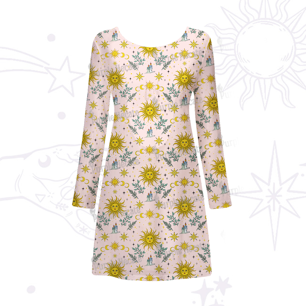 Purplehecate Magic Sun Beachwear Cover-Up Dress