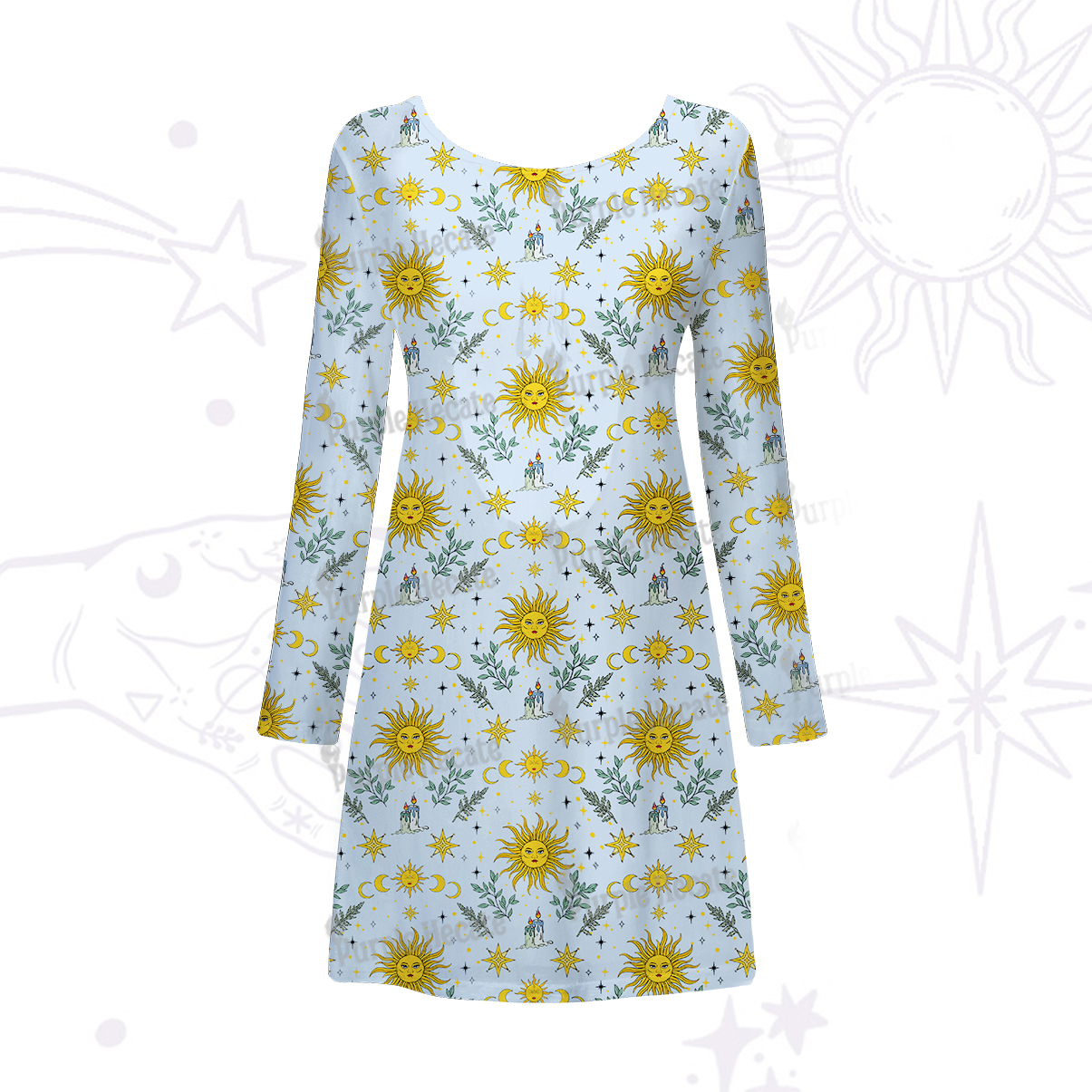 Purplehecate Magic Sun Beachwear Cover-Up Dress