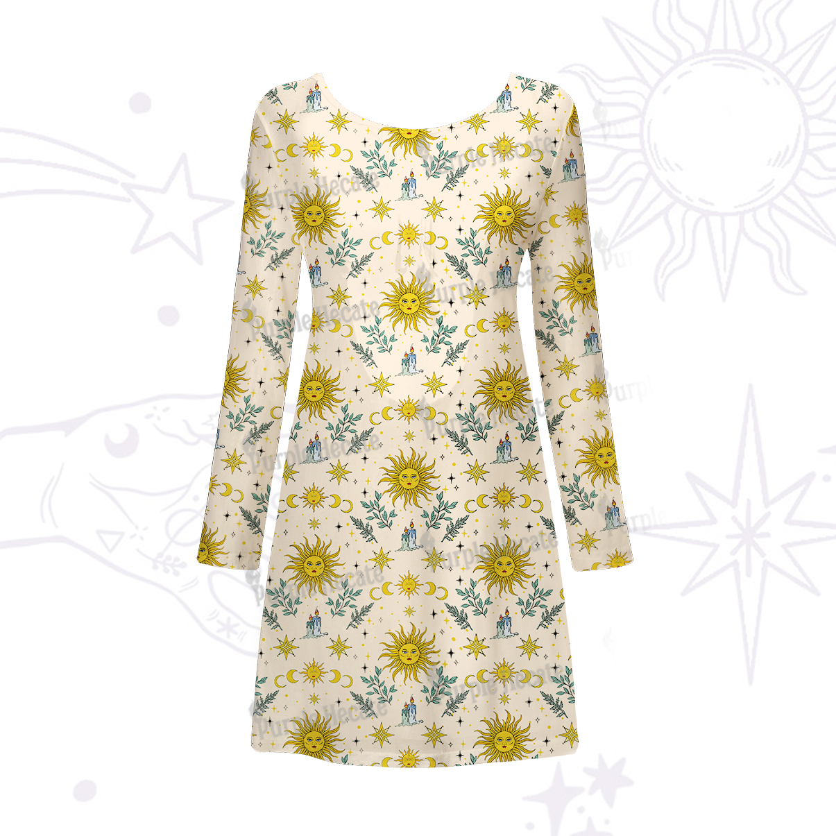 Purplehecate Magic Sun Beachwear Cover-Up Dress