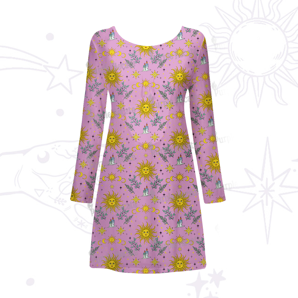 Purplehecate Magic Sun Beachwear Cover-Up Dress