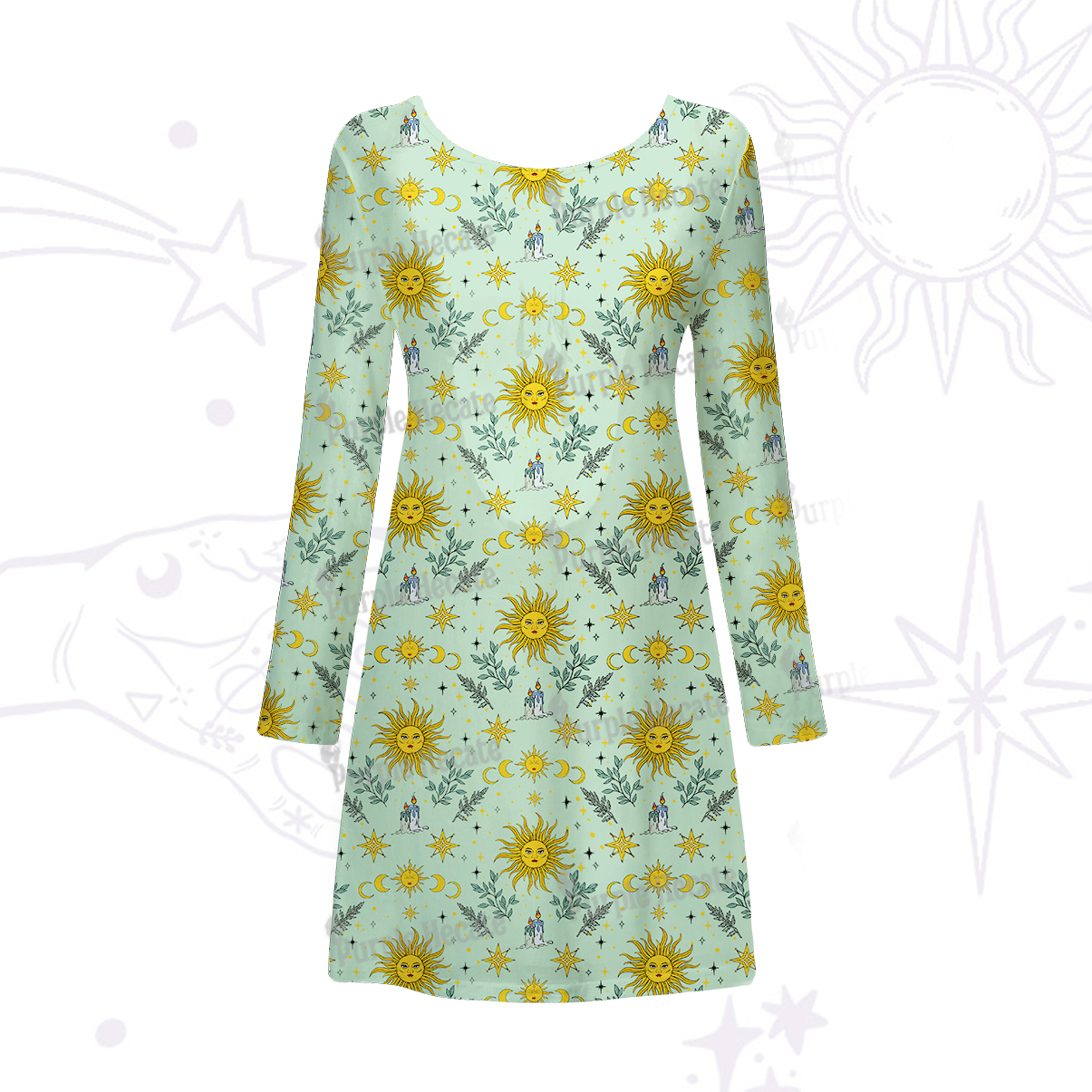 Purplehecate Magic Sun Beachwear Cover-Up Dress