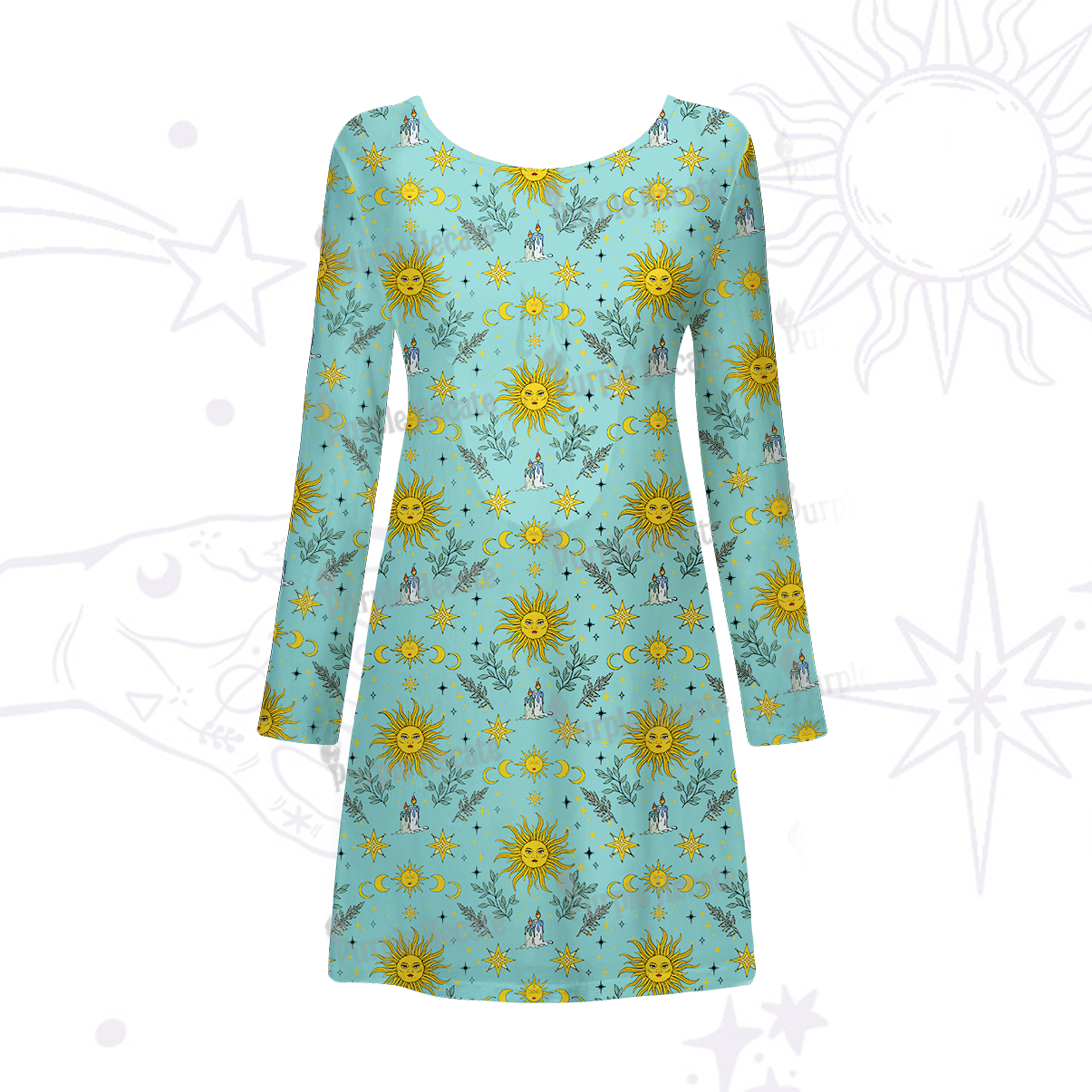 Purplehecate Magic Sun Beachwear Cover-Up Dress