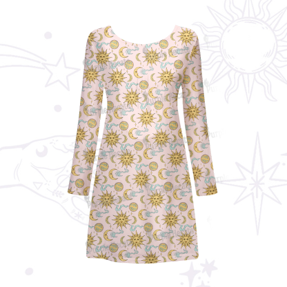 Purplehecate Magic of Sun and Moon Beachwear Cover-Up Dress