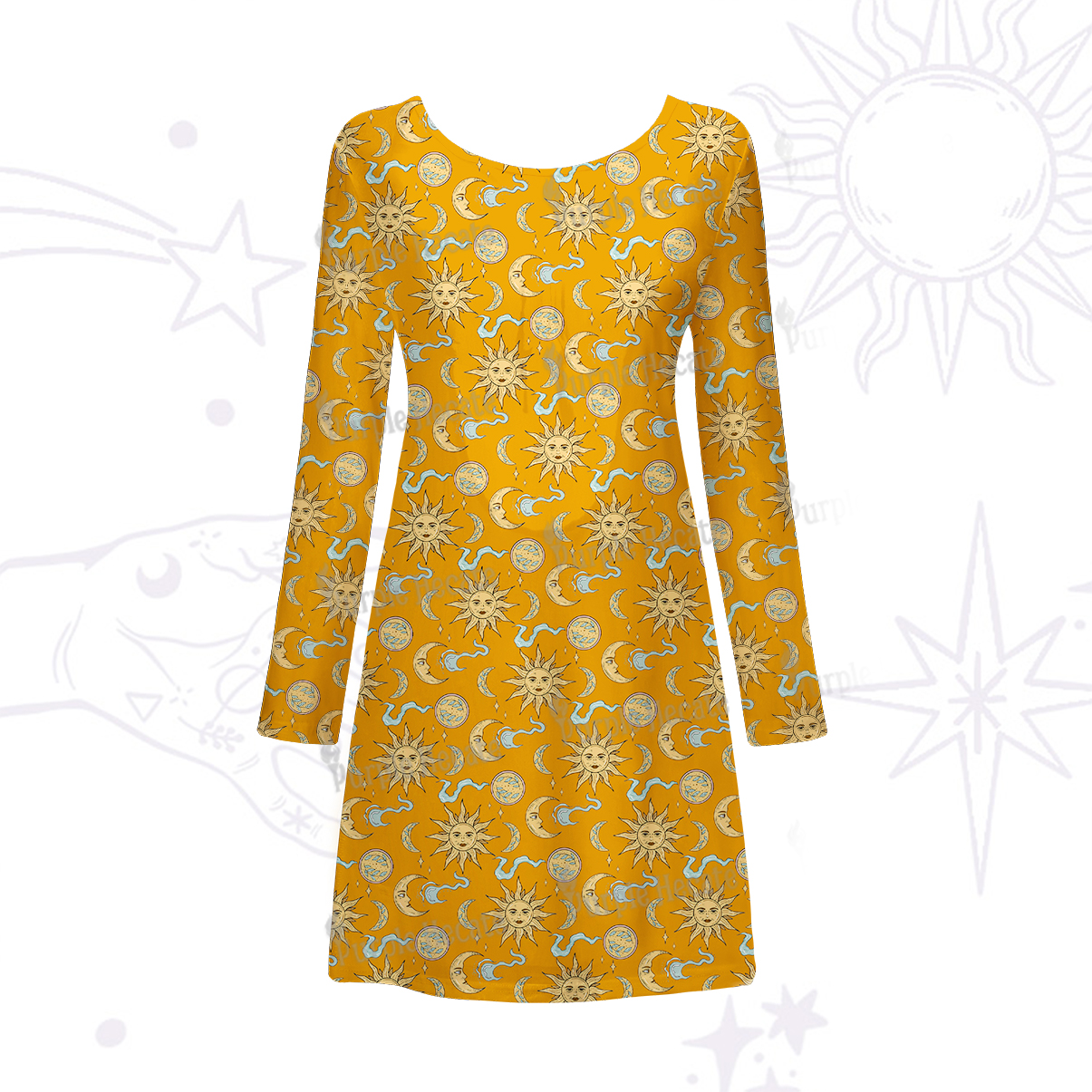 Purplehecate Magic of Sun and Moon Beachwear Cover-Up Dress