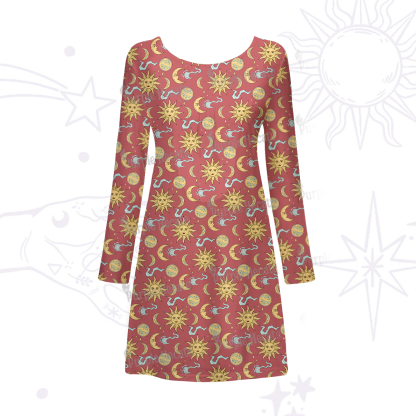 Purplehecate Magic of Sun and Moon Beachwear Cover-Up Dress