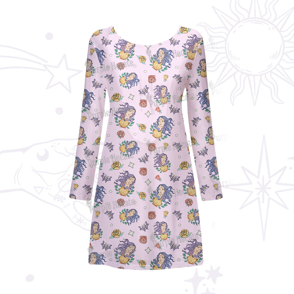 Purplehecate Virgo Spirit Zodiac Beachwear Cover-Up Dress