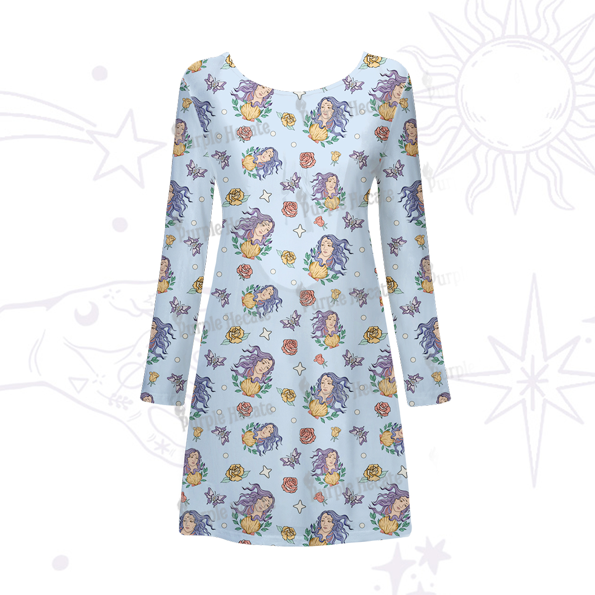 Purplehecate Virgo Spirit Zodiac Beachwear Cover-Up Dress