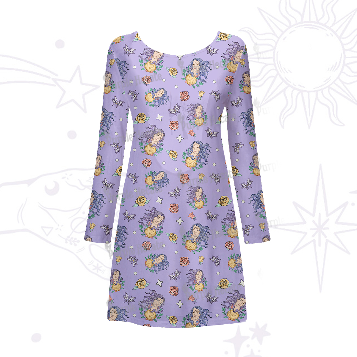 Purplehecate Virgo Spirit Zodiac Beachwear Cover-Up Dress