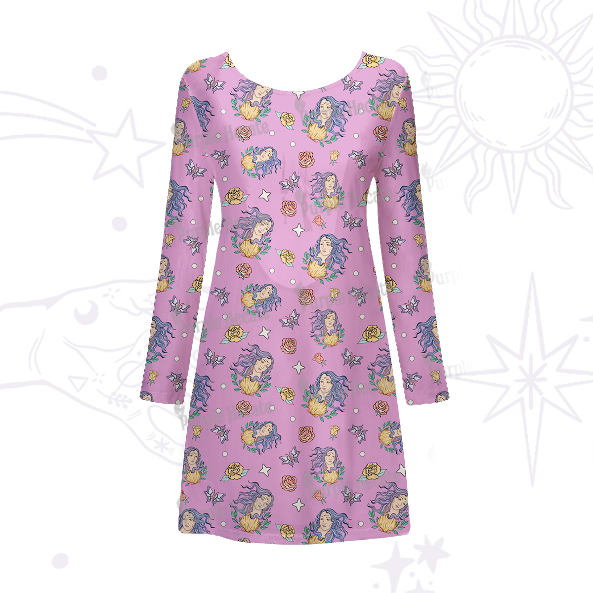 Purplehecate Virgo Spirit Zodiac Beachwear Cover-Up Dress