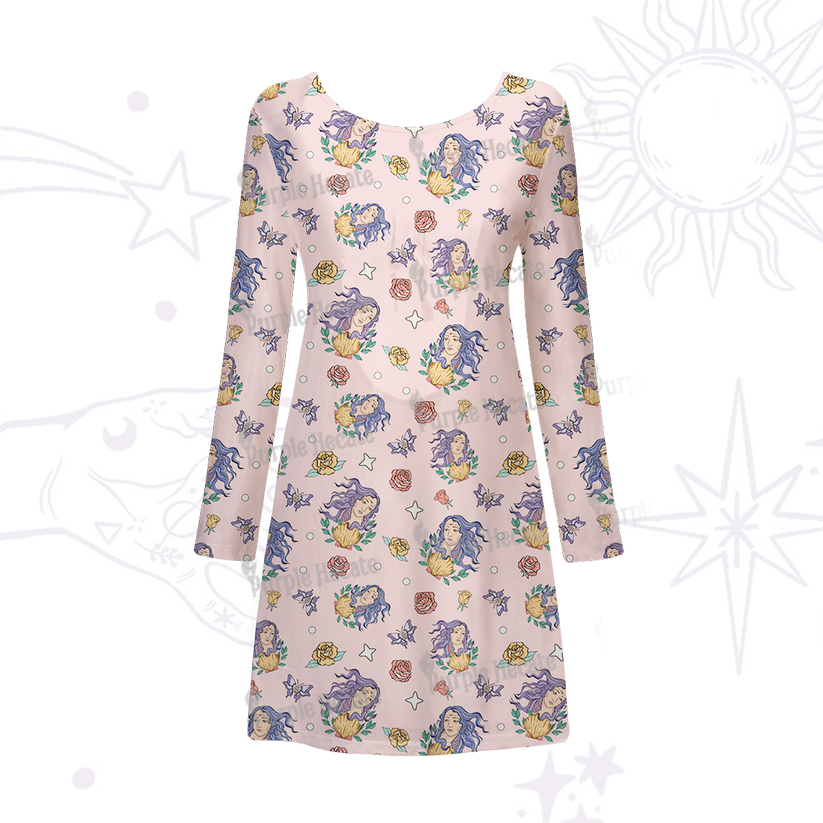 Purplehecate Virgo Spirit Zodiac Beachwear Cover-Up Dress