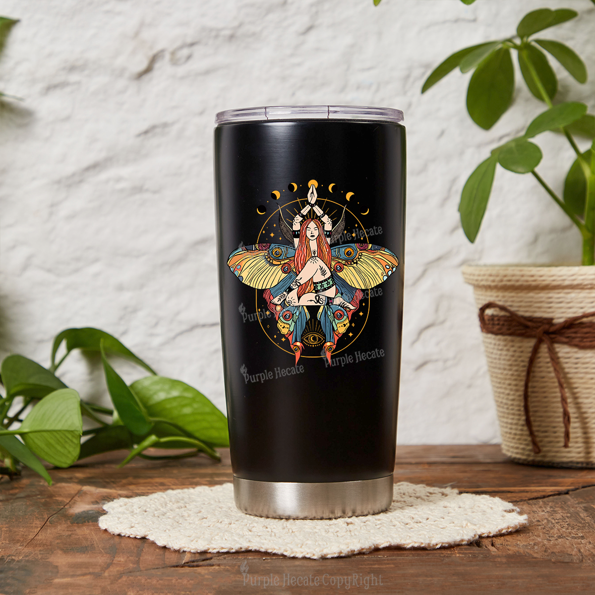 Purplehecate Luna Moth Tumbler