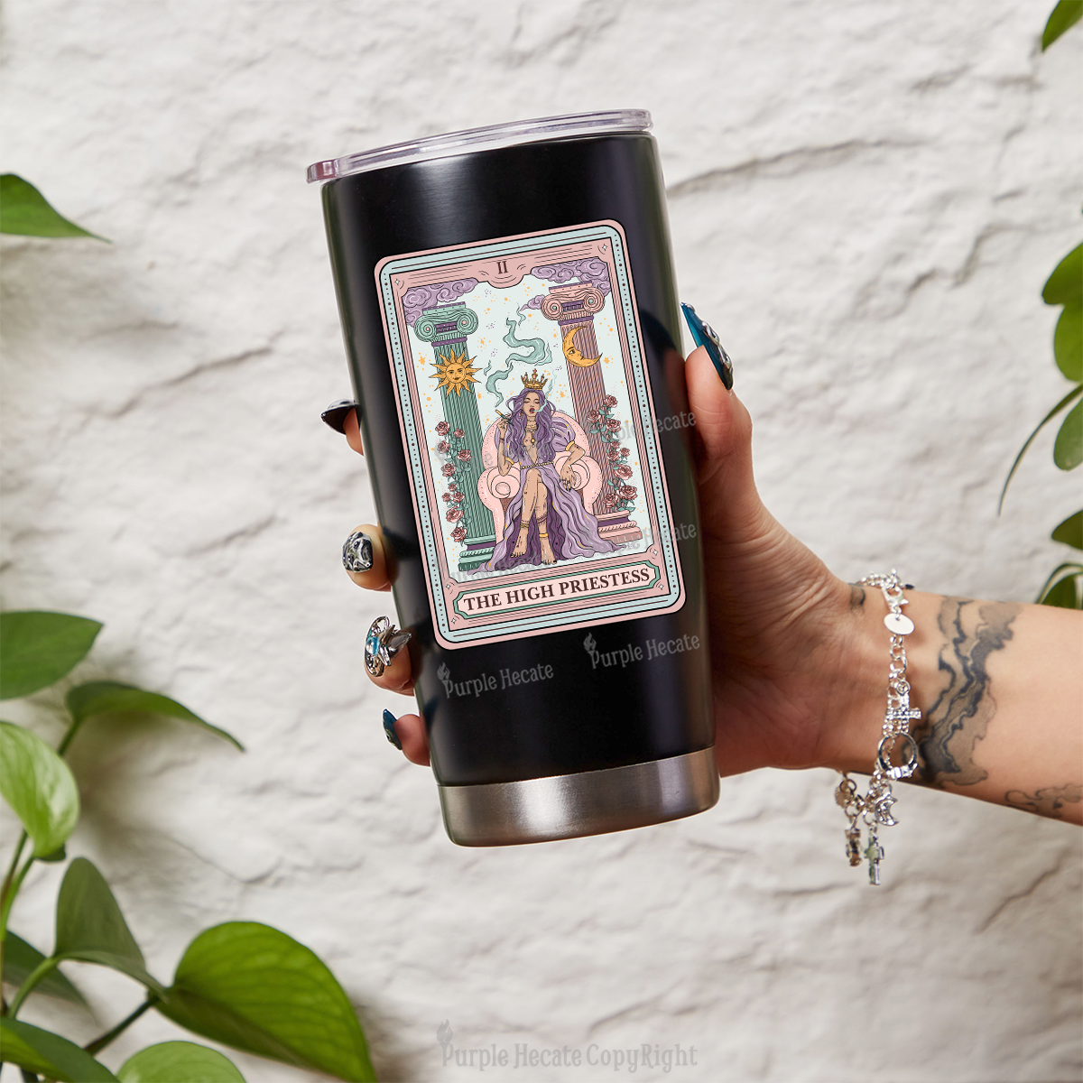 Purplehecate The High Priestess Tarot Card Tumbler