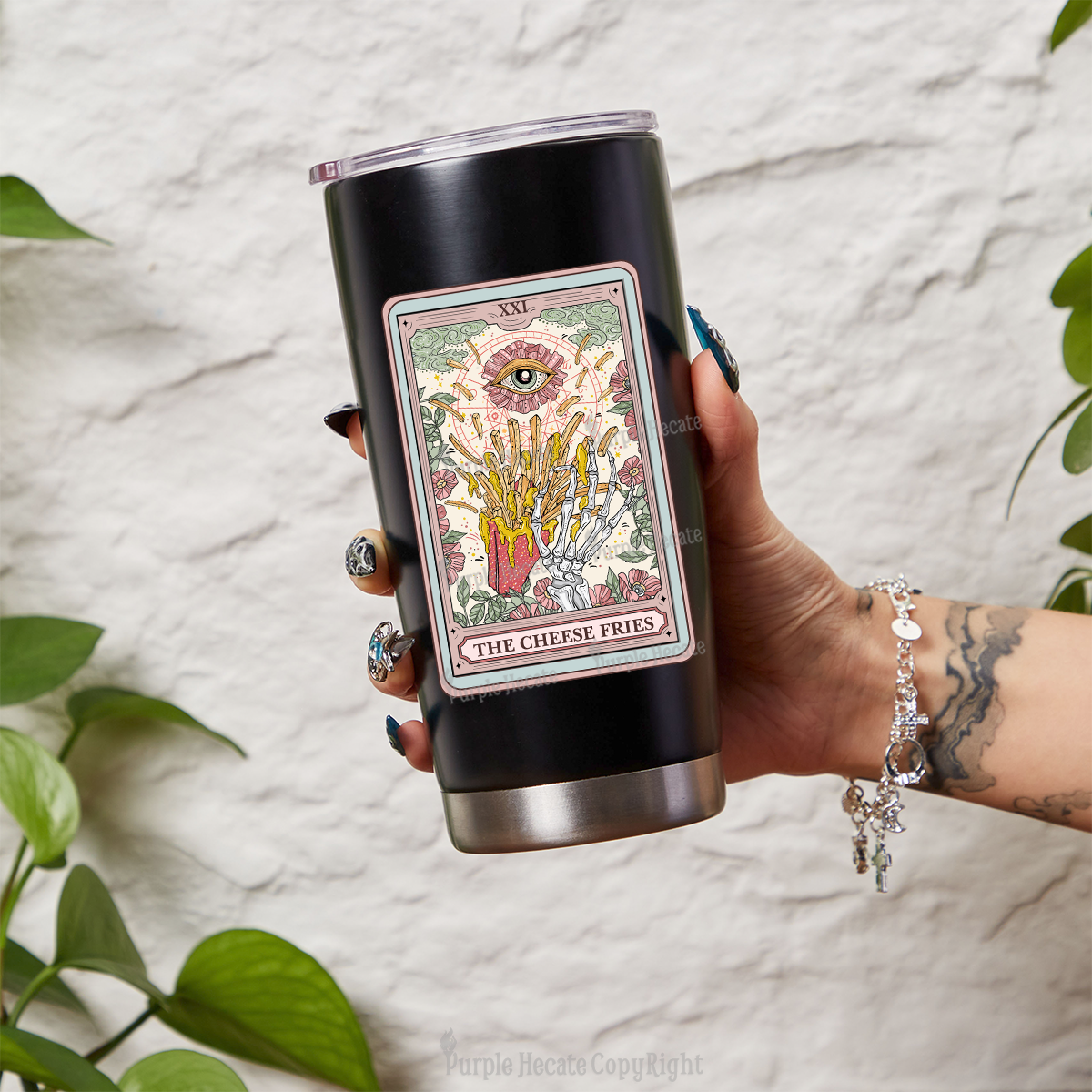 Purplehecate The Cheese Fries Tarot Tumbler