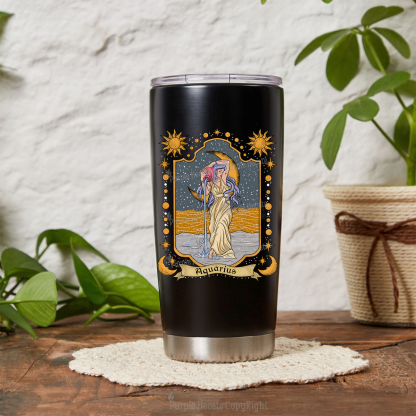 Purplehecate Aquarius Zodiac Tumbler