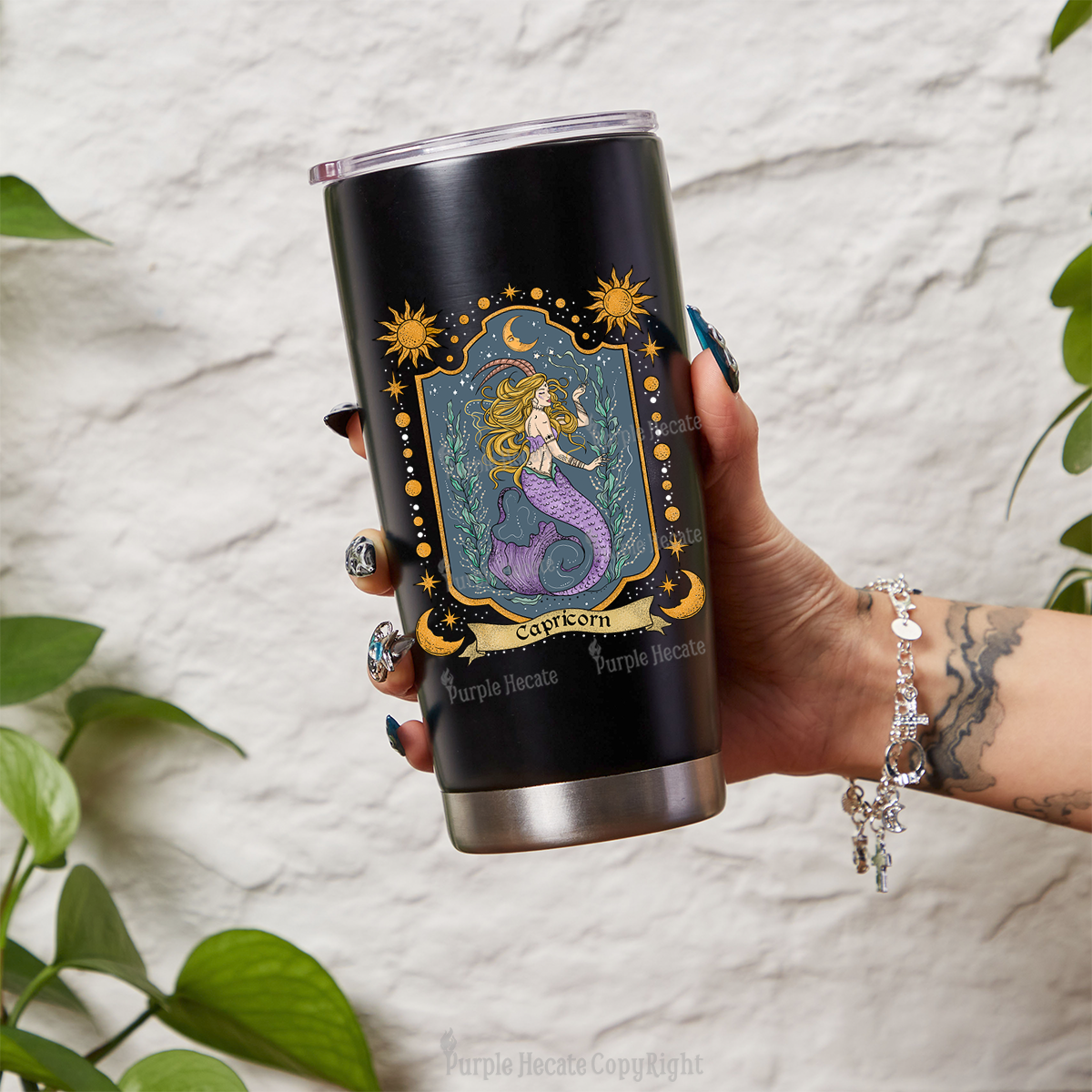 Purplehecate Capricorn Zodiac Tumbler