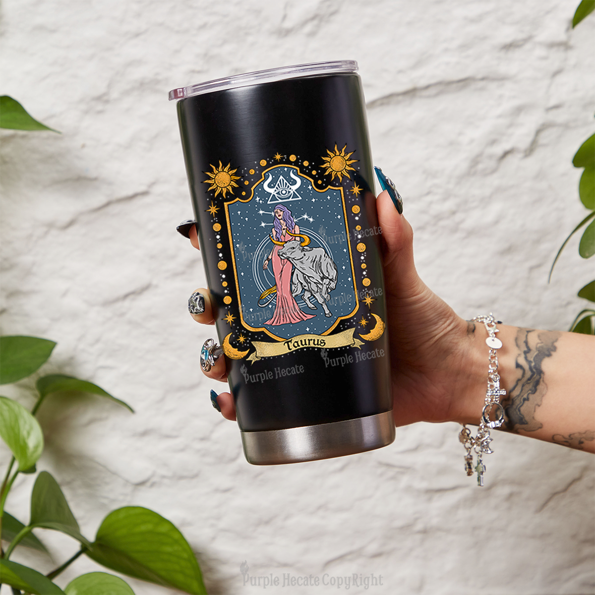 Purplehecate Taurus Zodiac Tumbler