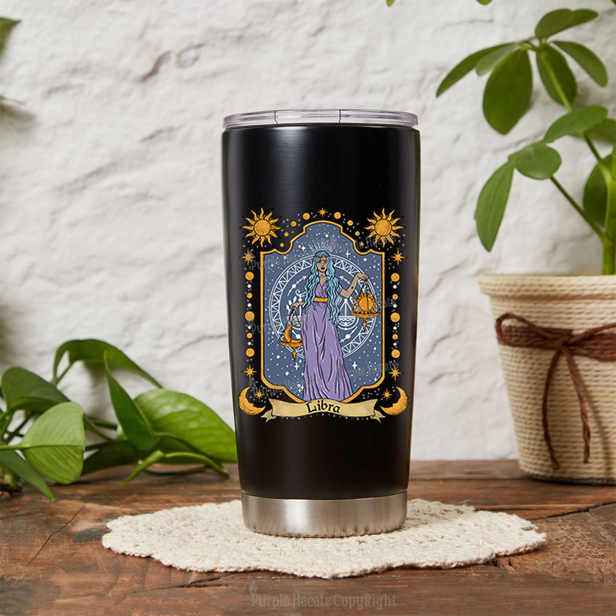 Purplehecate Libra Zodiac Tumbler