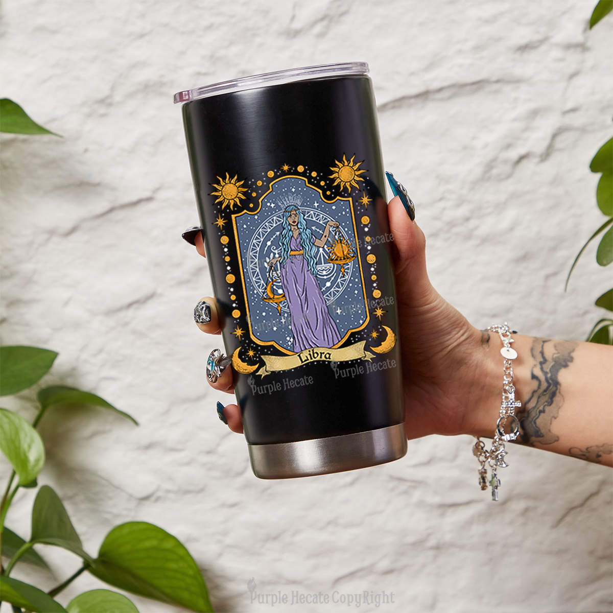 Purplehecate Libra Zodiac Tumbler