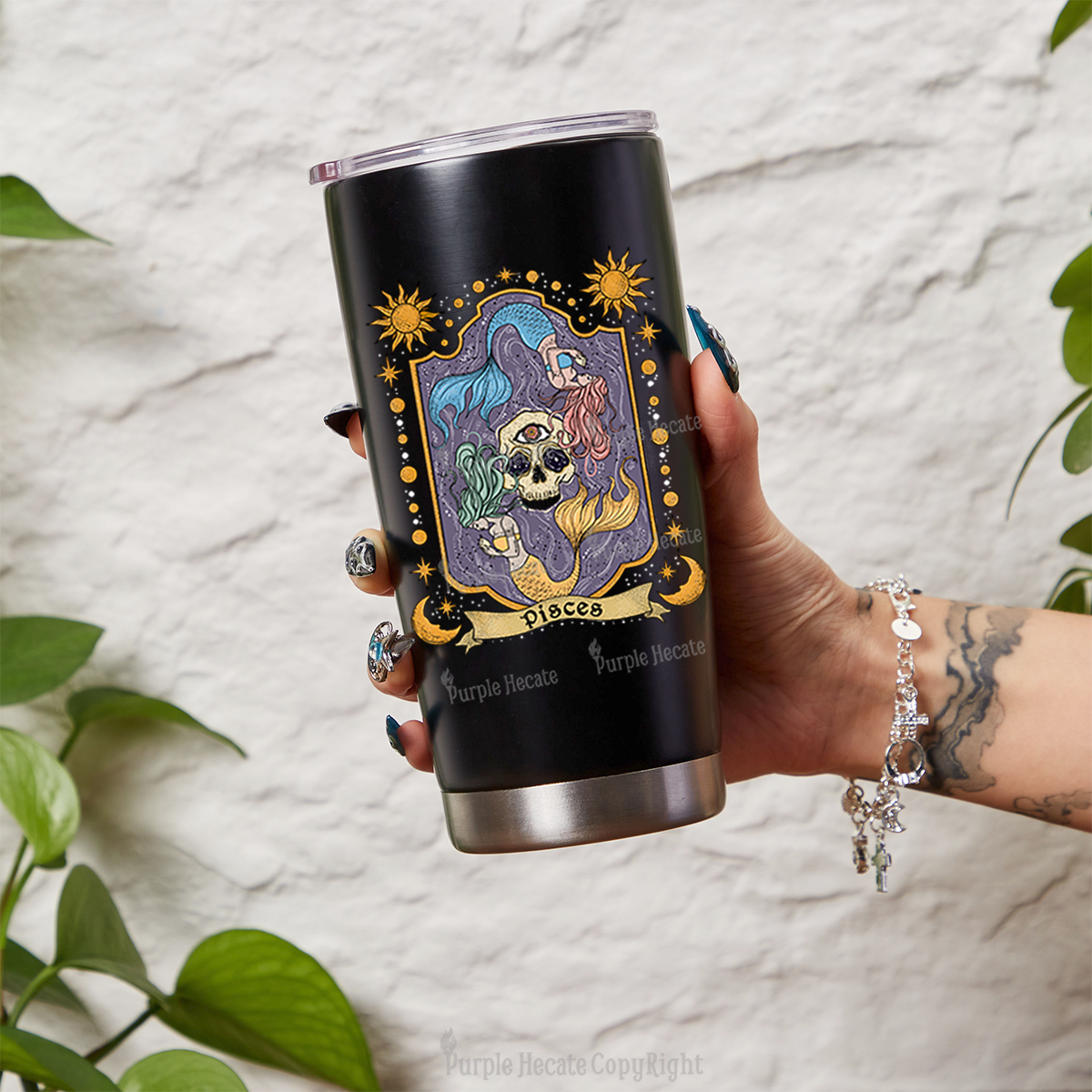 Purplehecate Pisces Zodiac Tumbler