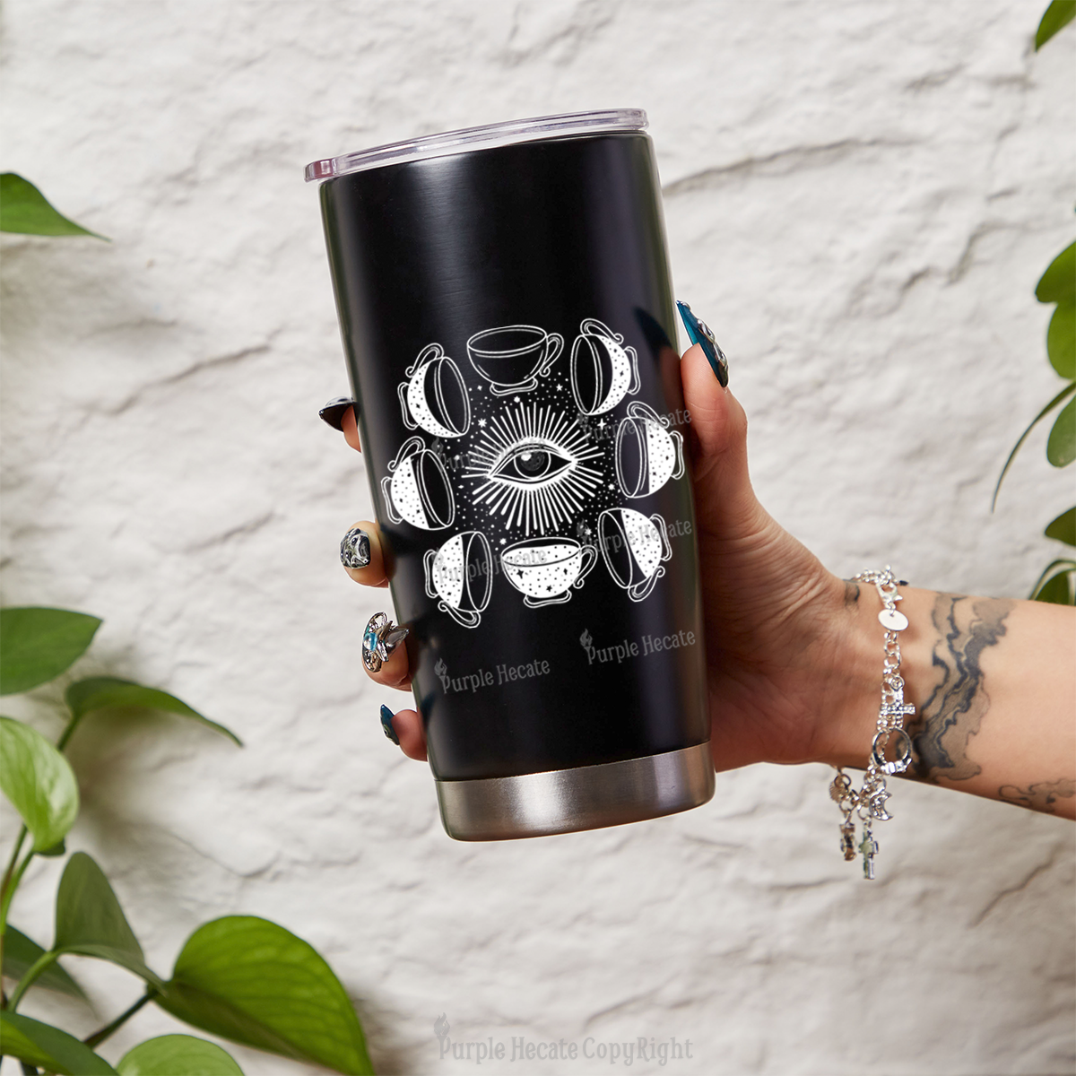 Purplehecate Moon Phase Coffee Tumbler