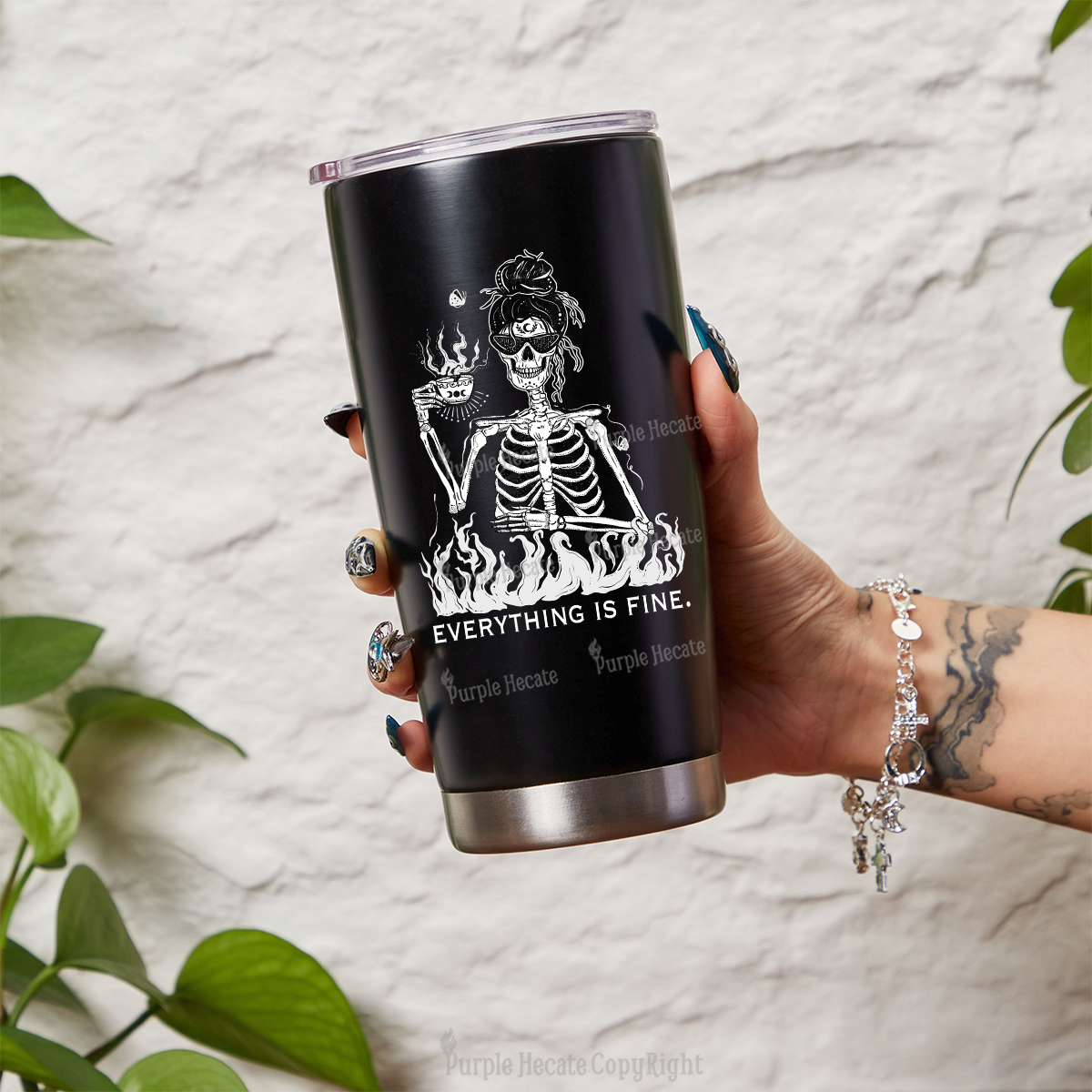 Purplehecate Everything Is Fine Tumbler