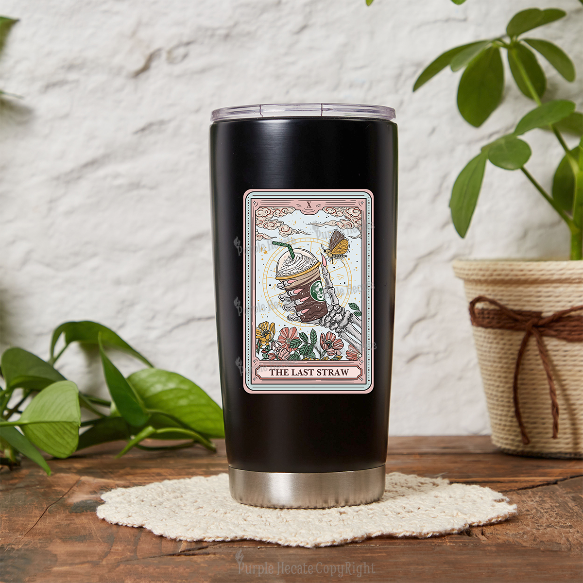 Purplehecate The Last Straw Tarot Tumbler
