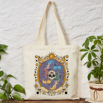Purplehecate Celestial Pisces Zodiac Tote Bag
