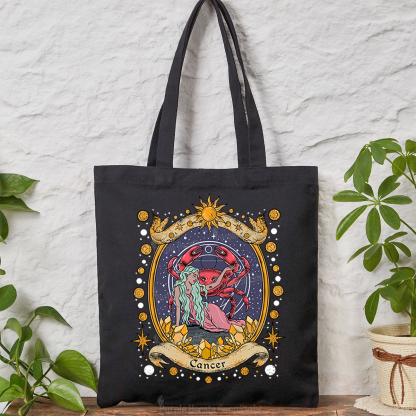 Purplehecate Celestial Cancer Zodiac Tote Bag