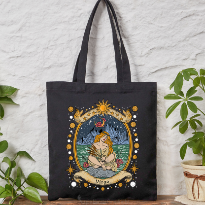Purplehecate Celestial Virgo Zodiac Tote Bag