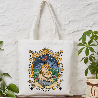Purplehecate Celestial Virgo Zodiac Tote Bag