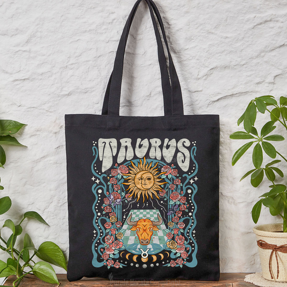 Purplehecate Taurus Spirit Zodiac Tote Bag