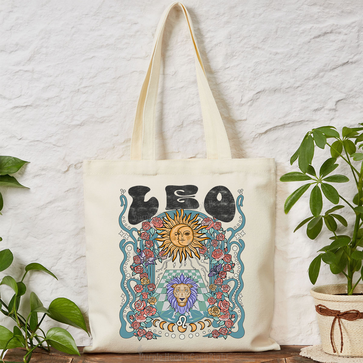 Purplehecate Leo Spirit Zodiac Tote Bag