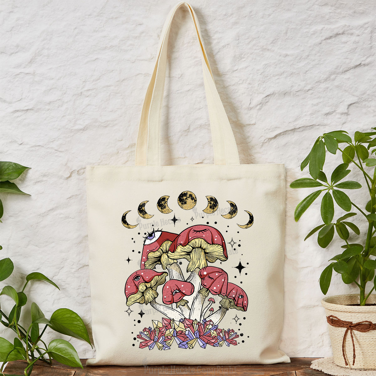 Purplehecate Magic Mushroom Tote Bag